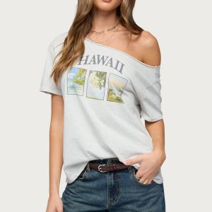 Hawaiian Babe Off Shoulder T Shirt