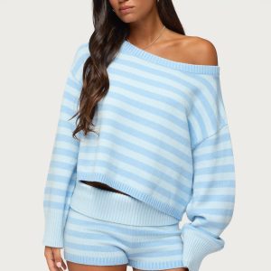 Saphi Striped Oversized Knit Sweater