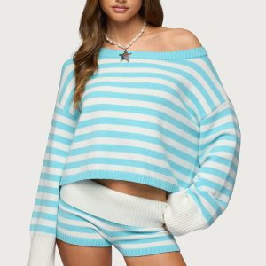 Saphi Striped Oversized Knit Sweater