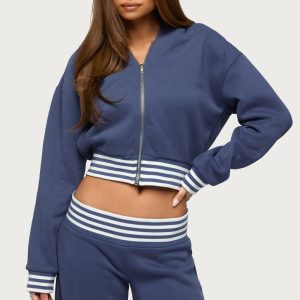 Eloura Stripey Zip Up Hoodie