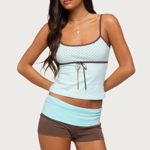 Rhoda Contrast Polka Dot Tank Top