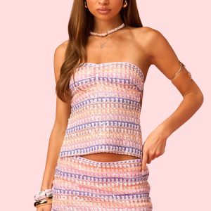 Barbie™ Glow Backless Sequin Knit Top