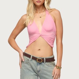 Alani Twisted Cropped Halter Top