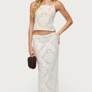 Violette Sheer Lace Maxi Skirt