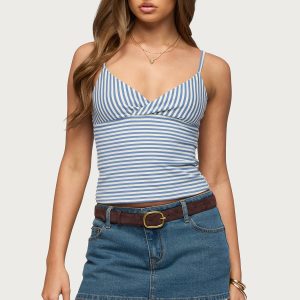 Emilea  V Neck Striped Tank Top
