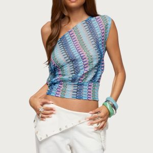 Taniya Off Shoulder Zigzag Crochet Top