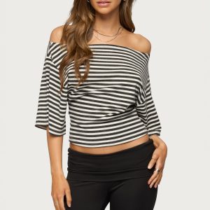 Jadan Striped Off Shoulder Top