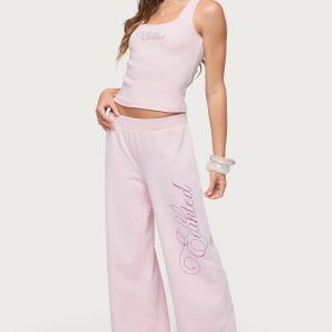 Edikted Studio Rhinestone Sweatpants