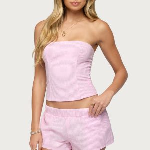 Amaliah Striped Strapless Corset