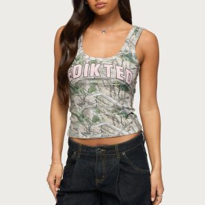 Edikted Girly Ribbed Tank Top