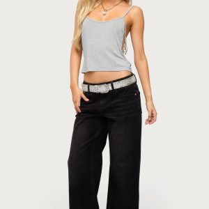 Petite Raelynn Washed Low Rise Baggy Jeans