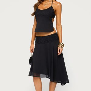 Evia Lacey Asymmetric Midi Skirt