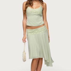 Evia Lacey Asymmetric Midi Skirt