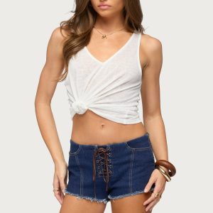 Hellen Sheer V Neck Tank Top
