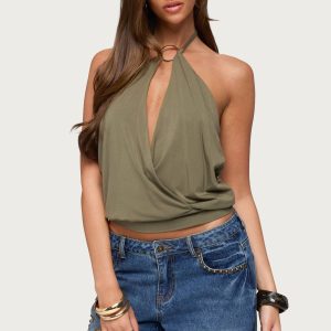 Metta Ring Cutout Halter Top