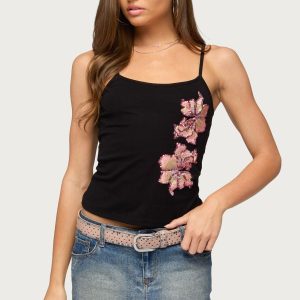 Sylvanna Sequin Flower Tank Top