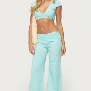 Wide Leg Foldover Pants