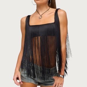 Eranthe Fringed Crop Top