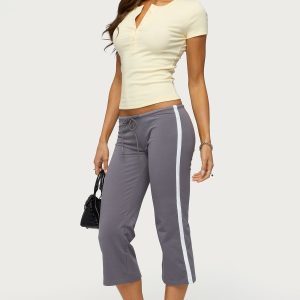 Milene Contrast French Terry Capri Pants