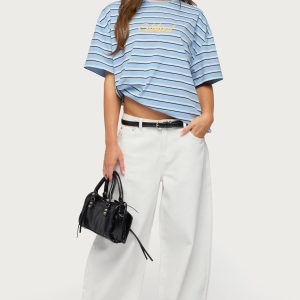 Chill Girl Striped Oversized T Shirt