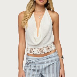 Ennis Crochet Waist Knit Top