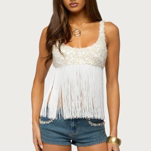 Petrah Sequin Fringed Bra Top