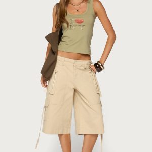 Avelisse Cotton Cargo Bermuda Shorts