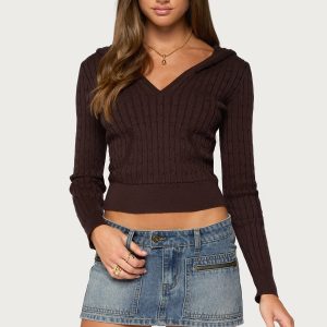 Kimani Cable Knit Hooded Sweater