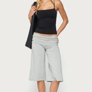 Shirly Wide Leg Foldover Capri Pants
