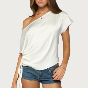 Jori Off Shoulder Satin Effect Top