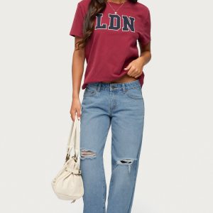 Juju Distressed Low Rise Baggy Jeans