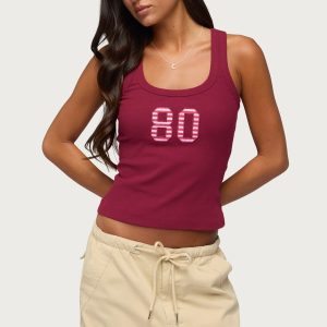80 Stripey Ribbed Tank Top